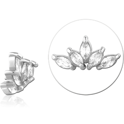 SURGICAL STEEL GRADE 316L JEWELED MICRO ATTACHMENT FOR 1.2MM INTERNALLY THREADED PINS