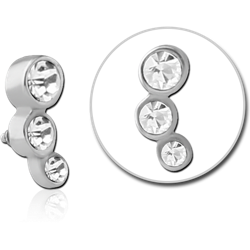 SURGICAL STEEL GRADE 316L JEWELED ATTACHMENT FOR 1.2MM INTERNALLY THREADED PINS