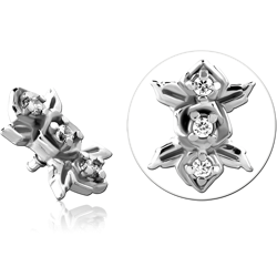 SURGICAL STEEL GRADE 316L JEWELED MICRO ATTACHMENT FOR 1.2MM INTERNALLY THREADED PINS