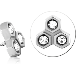 SURGICAL STEEL GRADE 316L JEWELED MICRO ATTACHMENT FOR 1.2MM INTERNALLY THREADED PINS