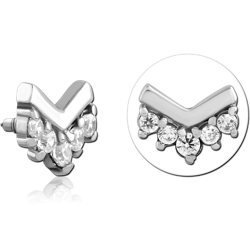 SURGICAL STEEL GRADE 316L JEWELED MICRO ATTACHMENT FOR 1.2MM INTERNALLY THREADED PINS