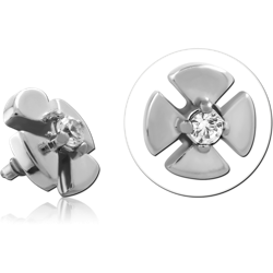 SURGICAL STEEL GRADE 316L JEWELED MICRO ATTACHMENT FOR 1.2MM INTERNALLY THREADED PINS