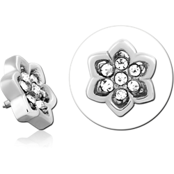 SURGICAL STEEL GRADE 316L JEWELED MICRO ATTACHMENT FOR 1.2MM INTERNALLY THREADED PINS - FLOWER