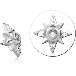 SURGICAL STEEL GRADE 316L JEWELED MICRO ATTACHMENT FOR 1.2MM INTERNALLY THREADED PINS