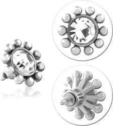 SURGICAL STEEL GRADE 316L JEWELED MICRO ATTACHMENT FOR 1.2MM INTERNALLY THREADED PINS