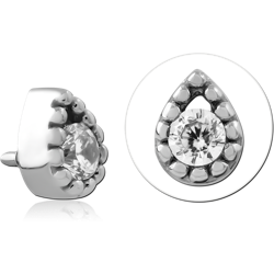 316L SURGICAL STEEL GRADE 316L INTERNAL THREADED TOP TEARDROP CROWN SETTING GEM