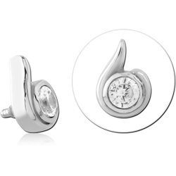 SURGICAL STEEL GRADE 316L JEWELED MICRO ATTACHMENT FOR 1.2MM INTERNALLY THREADED PINS