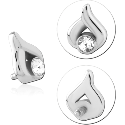 SURGICAL STEEL GRADE 316L JEWELED MICRO ATTACHMENT FOR 1.2MM INTERNALLY THREADED PINS