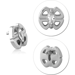 SURGICAL STEEL GRADE 316L JEWELED MICRO ATTACHMENT FOR 1.2MM INTERNALLY THREADED PINS