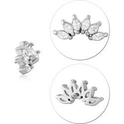 SURGICAL STEEL GRADE 316L JEWELED MICRO ATTACHMENT FOR 1.2MM INTERNALLY THREADED PINS