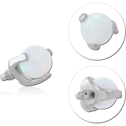 SURGICAL STEEL GRADE 316L SYNTHETIC OPAL JEWELED MICRO ATTACHMENT FOR 1.2MM INTERNALLY THREADED PINS