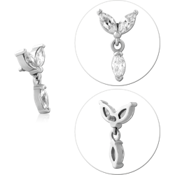 SURGICAL STEEL GRADE 316L JEWELED MICRO ATTACHMENT FOR 1.2MM INTERNALLY THREADED PINS