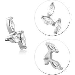 SURGICAL STEEL GRADE 316L JEWELED MICRO ATTACHMENT FOR 1.2MM INTERNALLY THREADED PINS