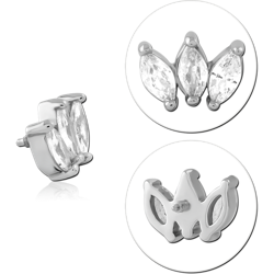 SURGICAL STEEL GRADE 316L JEWELED MICRO ATTACHMENT FOR 1.2MM INTERNALLY THREADED PINS