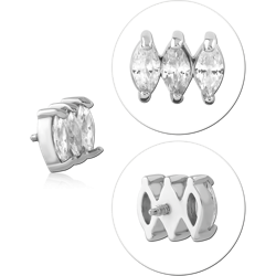 SURGICAL STEEL GRADE 316L JEWELED MICRO ATTACHMENT FOR 1.2MM INTERNALLY THREADED PINS