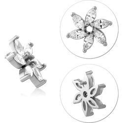 SURGICAL STEEL GRADE 316L JEWELED MICRO ATTACHMENT FOR 1.2MM INTERNALLY THREADED PINS