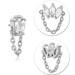 SURGICAL STEEL GRADE 316L JEWELED MICRO ATTACHMENT FOR 1.2MM INTERNALLY THREADED PINS