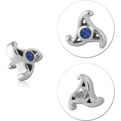 SURGICAL STEEL GRADE 316L JEWELED MICRO ATTACHMENT FOR 1.2MM INTERNALLY THREADED PINS