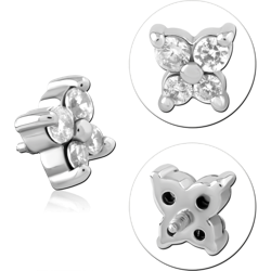 SURGICAL STEEL GRADE 316L JEWELED MICRO ATTACHMENT FOR 1.2MM INTERNALLY THREADED PINS