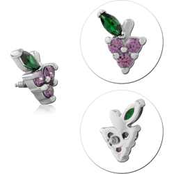 SURGICAL STEEL GRADE 316L JEWELED MICRO ATTACHMENT FOR 1.2MM INTERNALLY THREADED PINS