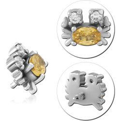 SURGICAL STEEL GRADE 316L JEWELED MICRO ATTACHMENT FOR 1.2MM INTERNALLY THREADED PINS