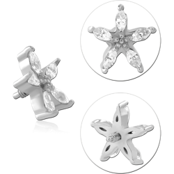 SURGICAL STEEL GRADE 316L JEWELED MICRO ATTACHMENT FOR 1.2MM INTERNALLY THREADED PINS