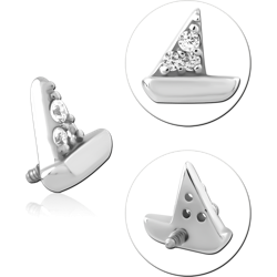 SURGICAL STEEL GRADE 316L JEWELED MICRO ATTACHMENT FOR 1.2MM INTERNALLY THREADED PINS