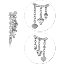SURGICAL STEEL GRADE 316L JEWELED MICRO ATTACHMENT FOR 1.2MM INTERNALLY THREADED PINS