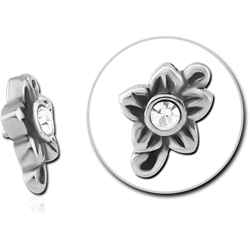 SURGICAL STEEL GRADE 316L JEWELED MICRO ATTACHMENT FOR 1.2MM INTERNALLY THREADED PINS - FLOWER