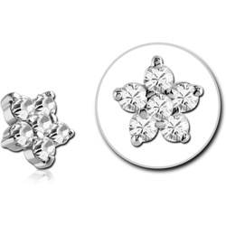 SURGICAL STEEL GRADE 316L JEWELED ATTACHMENT FOR 1.2MM INTERNALLY THREADED PINS