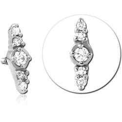 SURGICAL STEEL GRADE 316L JEWELED MICRO ATTACHMENT FOR 1.2MM INTERNALLY THREADED PINS - TRIPLE