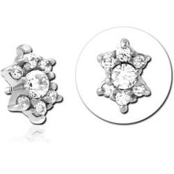 SURGICAL STEEL GRADE 316L JEWELED MICRO ATTACHMENT FOR 1.2MM INTERNALLY THREADED PINS - TRIPLE