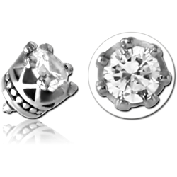 SURGICAL STEEL GRADE 316L JEWELED MICRO ATTACHMENT FOR 1.2MM INTERNALLY THREADED PINS