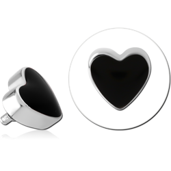 SURGICAL STEEL GRADE 316L MICRO ATTACHMENT WITH ENAMEL FOR 1.2MM INTERNALLY THREADED PINS - HEART