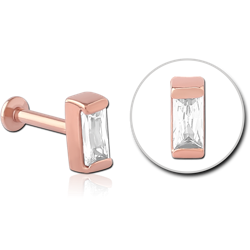 ROSE GOLD PVD COATED SURGICAL STEEL GRADE 316L INTERNALLY THREADED JEWELED MICRO LABRET