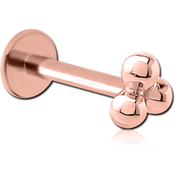 ROSE GOLD SURGICAL STEEL GRADE 316L INTERNALLY THREADED MICRO LABRET