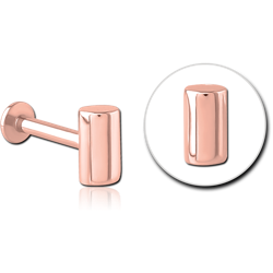 ROSE GOLD PVD COATED SURGICAL STEEL GRADE 316L INTERNALLY THREADED MICRO LABRET - BAR