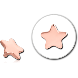 ROSE GOLD PVD COATED SURGICAL STEEL GRADE 316L STAR FOR 1.2MM INTERNALLY THREADED PINS