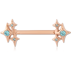 316L ROSE GOLD PVD COATED SURGICAL STEEL GRADE 316L INTERNAL NIPPLE BARBELL
