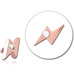 ROSE GOLD PVD COATED SURGICAL STEEL GRADE 316L JEWELED MICRO ATTACHMENT FOR 1.2MM INTERNALLY THREADED PINS