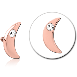 ROSE GOLD PVD COATED SURGICAL STEEL GRADE 316L JEWELED MICRO ATTACHMENT FOR 1.2MM INTERNALLY THREADED PINS