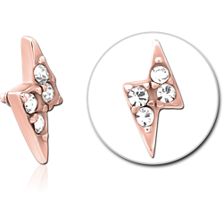 ROSE GOLD PVD COATED SURGICAL STEEL GRADE 316L JEWELED MICRO ATTACHMENT FOR 1.2MM INTERNALLY THREADED PINS