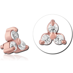 ROSE GOLD PVD COATED SURGICAL STEEL GRADE 316L JEWELED MICRO ATTACHMENT FOR 1.2MM INTERNALLY THREADED PINS