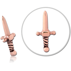 ROSE GOLD PVD COATED SURGICAL STEEL GRADE 316L MICRO ATTACHMENT FOR 1.2MM INTERNALLY THREADED PINS - SWORD