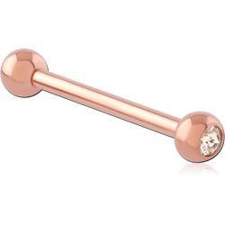 ROSE GOLD PVD COATED TITANIUM ALLOY INTERNALLY THREADED BARBELL