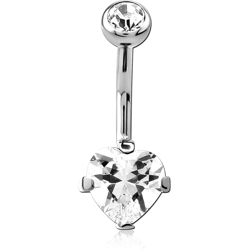 TITANIUM ALLOY INTERNALLY THREADED DOUBLE JEWELED NAVEL BANANA BALL TOP - BOTTOM PRONG SET