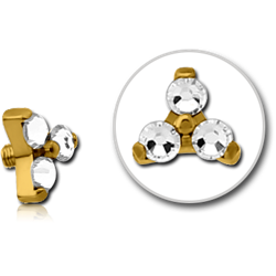 ANODISED TITANIUM ALLOY JEWELED ATTACHMENT FOR 1.6MM INTERNALLY THREADED PINS