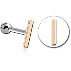 14 KARAT GOLD YELLOW JEWELED ATTACHMENT WITH TITANIUM INTERNALLY THREADED MIRCO BARBELL