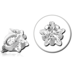 TITANIUM ALLOY PRONG SET JEWELED FOR 1.2MM INTERNALLY THREADED PINS - STAR