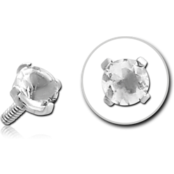 TITANIUM ALLOY PRONG SET JEWELED FOR 1.6MM INTERNALLY THREADED PINS - ROUND